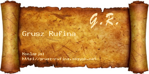 Grusz Rufina névjegykártya